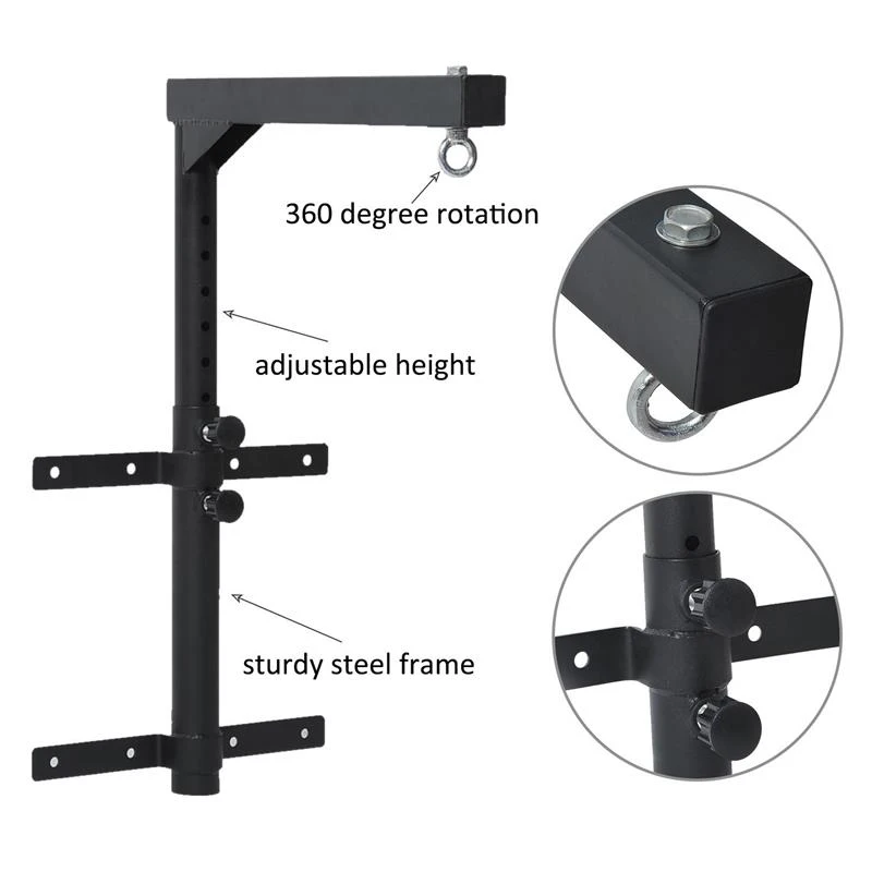 Soozier Durable Steel Adjustable Height Home Gym Boxing Bag Hanger Wall Mount Kit