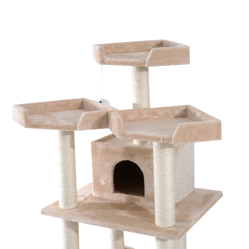 Pawhut 51” Cat Tree Tower - Beige