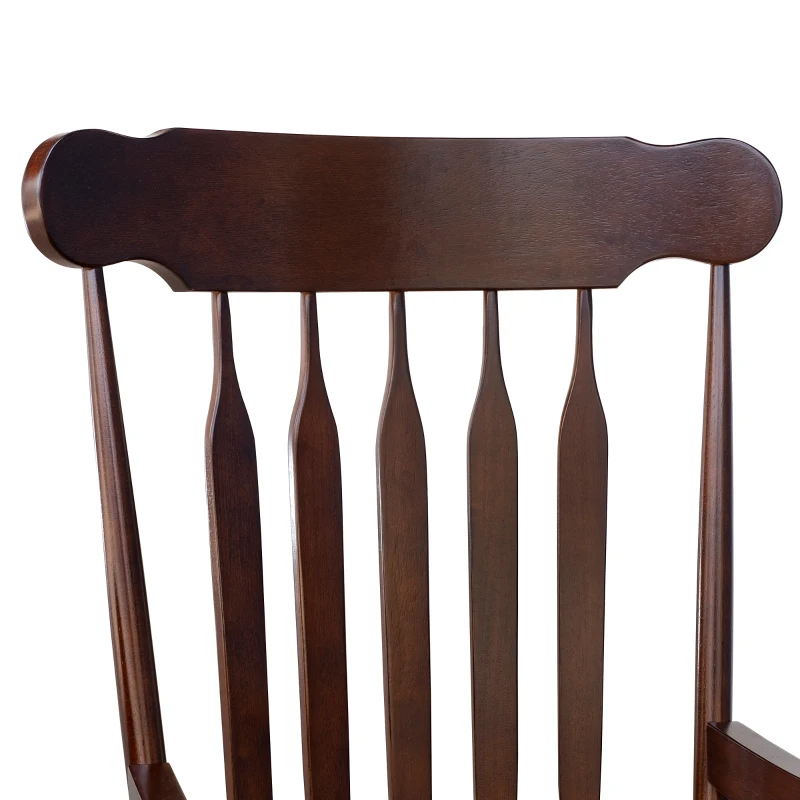 HomCom Wooden Baby Nursery Rocking Chair - Dark Brown