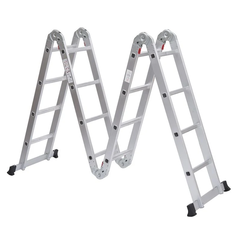 HomCom 15.5' Adjustable Multi-Purpose Aluminum Folding Ladder