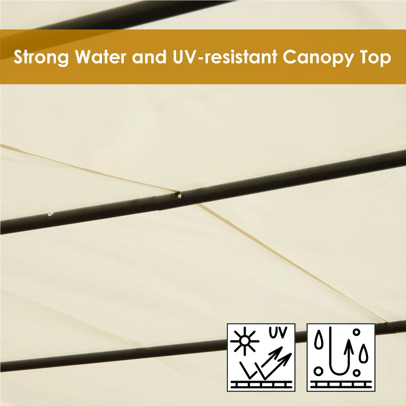 Outsunny 10’ x 12’ Steel Fabric Retractable Pergola Canopy Shade Kit - Cream White