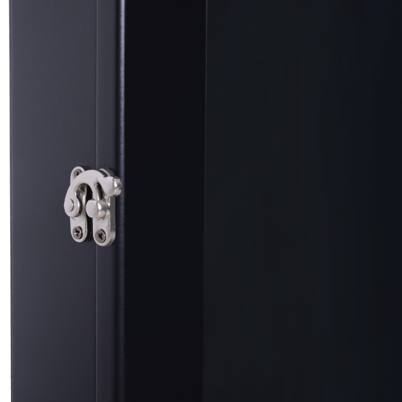 HomCom 32" x 24" Wooden Wall Mounted Jersey Memorabilia Shadow Box Display Case with Latch - Black