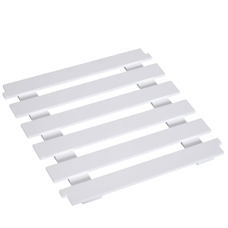 HOMCOM 30” Rolling Wood Top Kitchen Island Trolley Cart - White