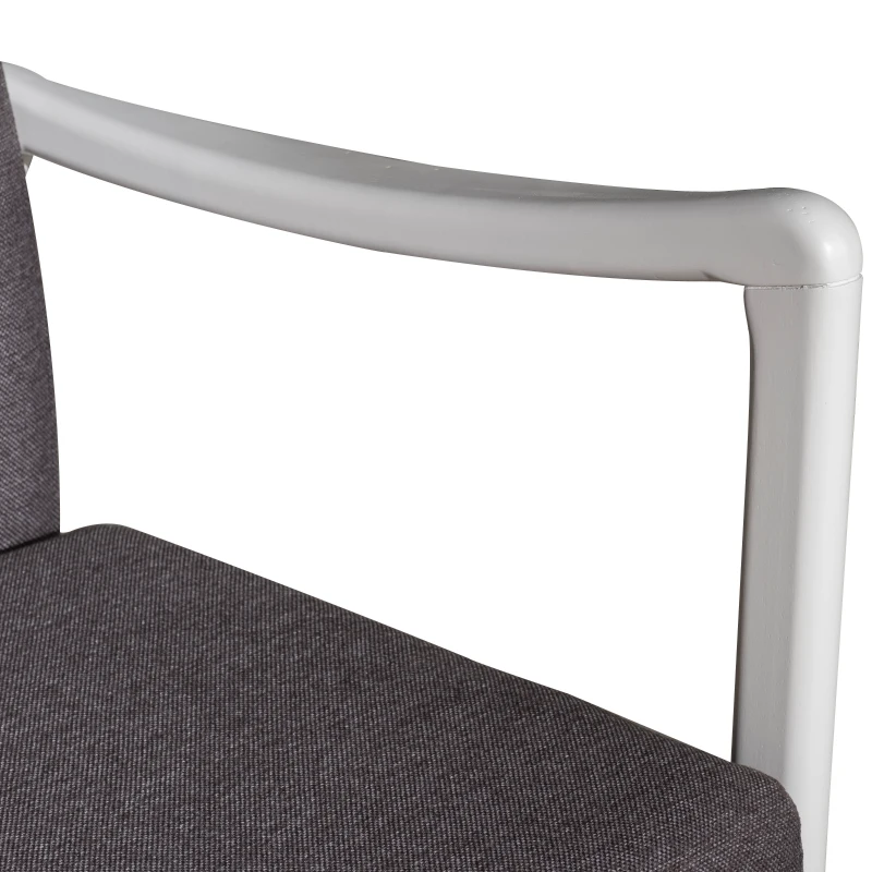 HomCom Modern Wood Rocking Chair Indoor Porch Furniture for Living Room - White / Gray with Cushion