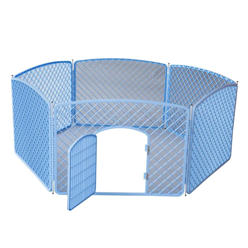 Pawhut Portable Plastic Adjustable Pet Play Pen - 6 Panel Blue