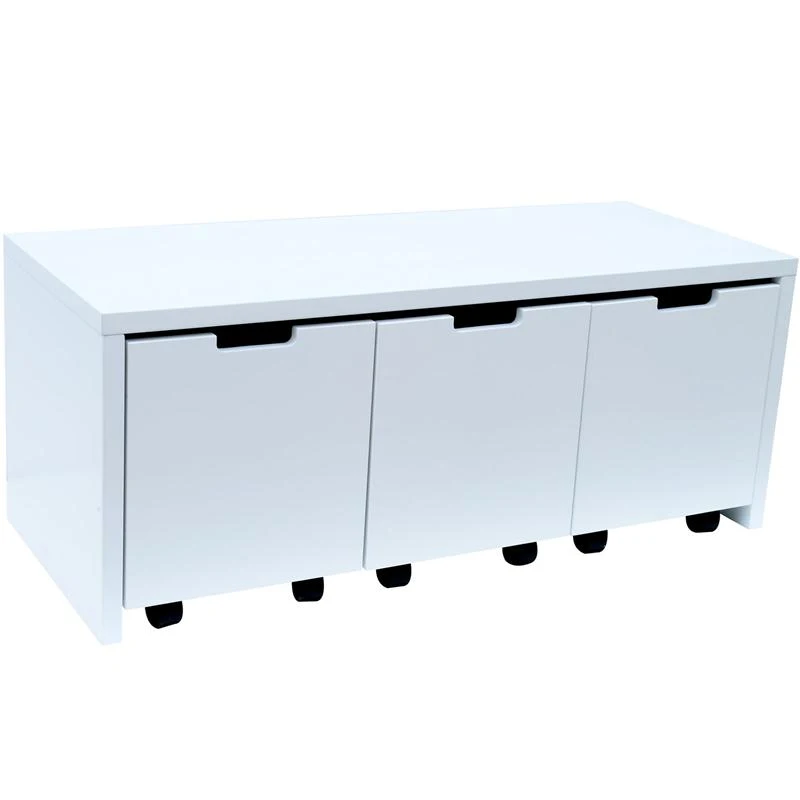 HomCom Modern Home Office 3-Drawer Wheeled File Cabinet Organizer - White