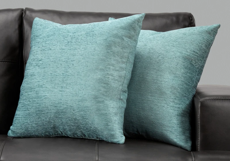 Monarch 18" x 18" Solid Decorative Throw Pillow (Set of 2) - Aqua