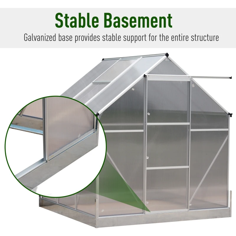 Outsunny 6.25' x 6.25' x 7.2' Portable Outdoor Walk-In Garden Greenhouse Planter