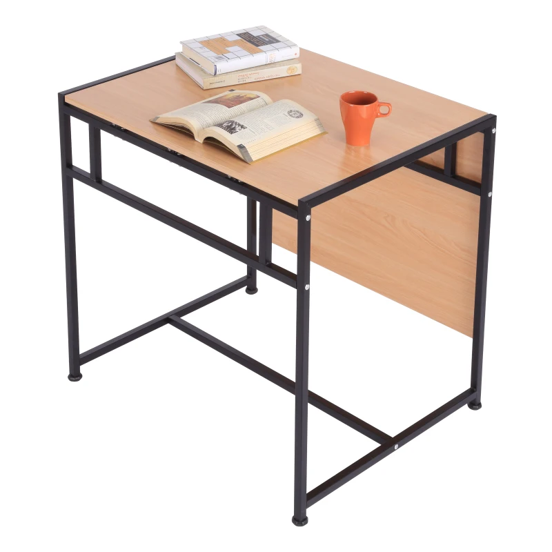 HomCom 47" Versatile Wood Top Drop Leaf Office Computer Desk Folding Side Table - Black