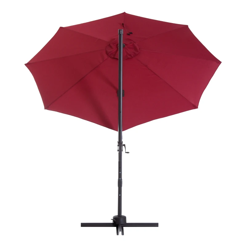 Outsunny 10' Offset Rotating Outdoor Patio Garden Umbrella with Tilt and Crank