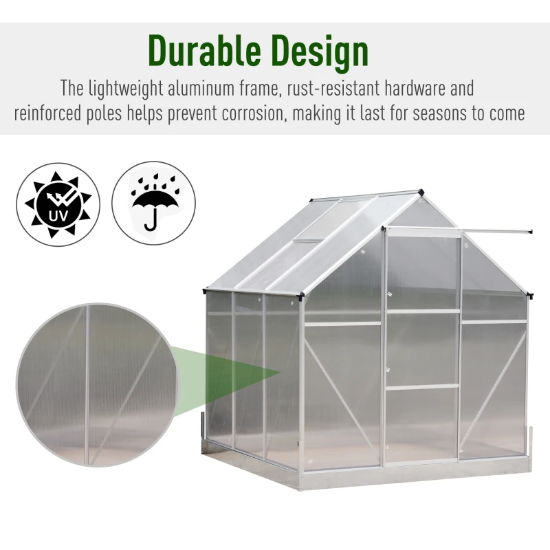 Outsunny 6.25' x 6.25' x 7.2' Portable Outdoor Walk-In Garden Greenhouse Planter