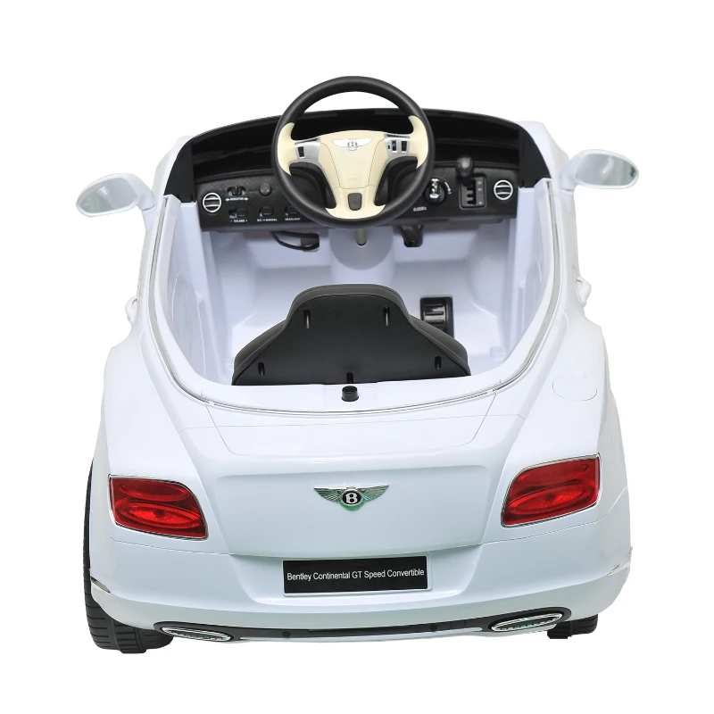 Bentley GTC Kids 6v Electric Ride on Toy Car w/ Parent Remote Control - White
