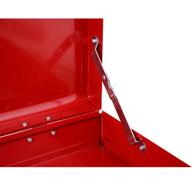 HomCom 2 Piece Rolling Tool Cabinet Combo Set with 8 Drawers and Removable Tool Box - Red