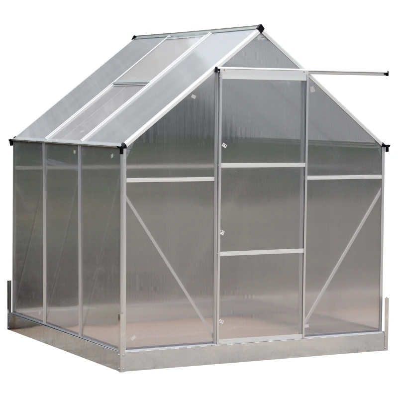 Outsunny 6.25' x 6.25' x 7.2' Portable Outdoor Walk-In Garden Greenhouse Planter