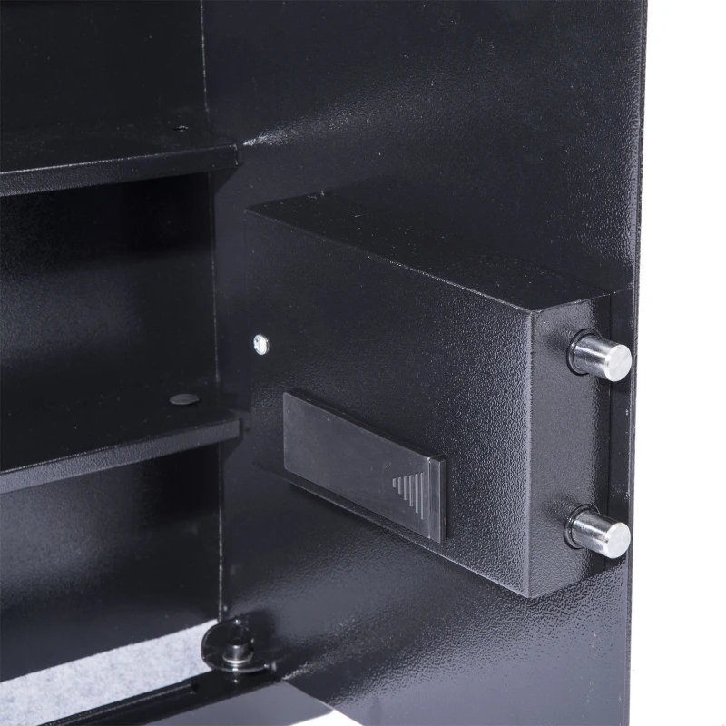 HomCom 19" x 14" x 4" Digital Wall Mounted Home Security Storage Safe w/ Biometric Fingerprint Scan - Black