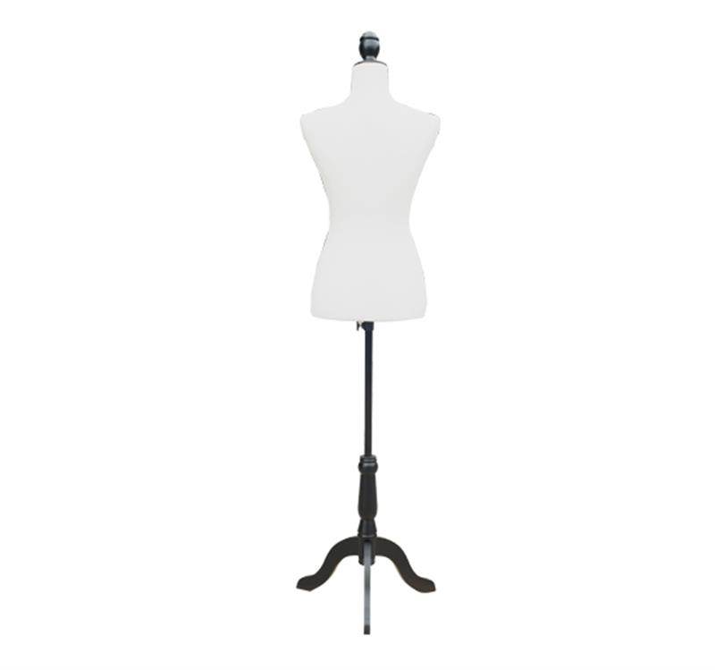 HomCom 35” - 26” - 35” Female Sewing Adjustable Mannequin Torso Dress Form With Tripod Base - White