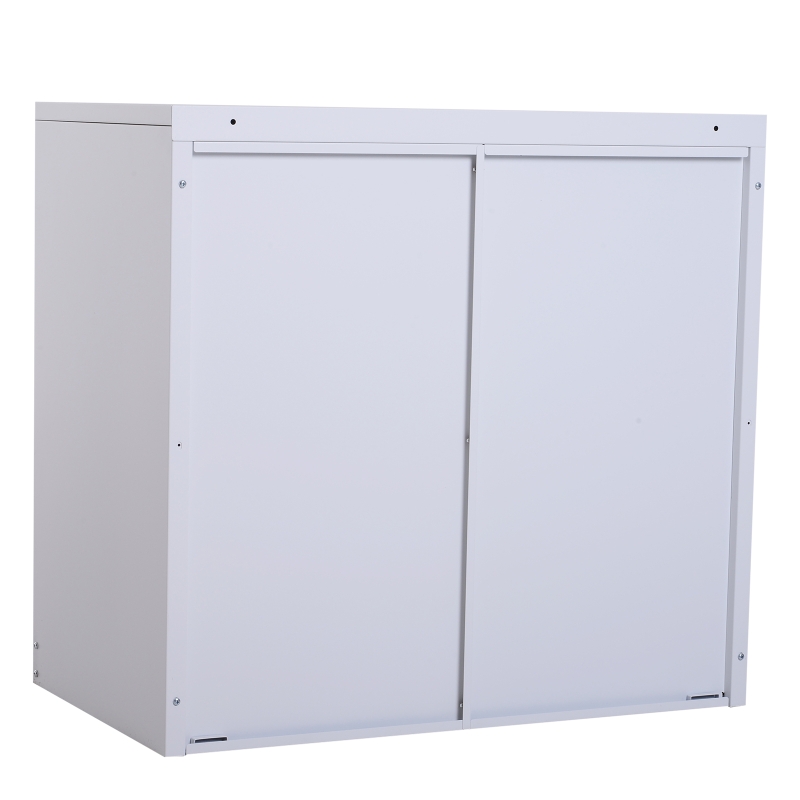 Vinsetto 2 Drawer File Cabinet Metal Storage Chest Home Office - White