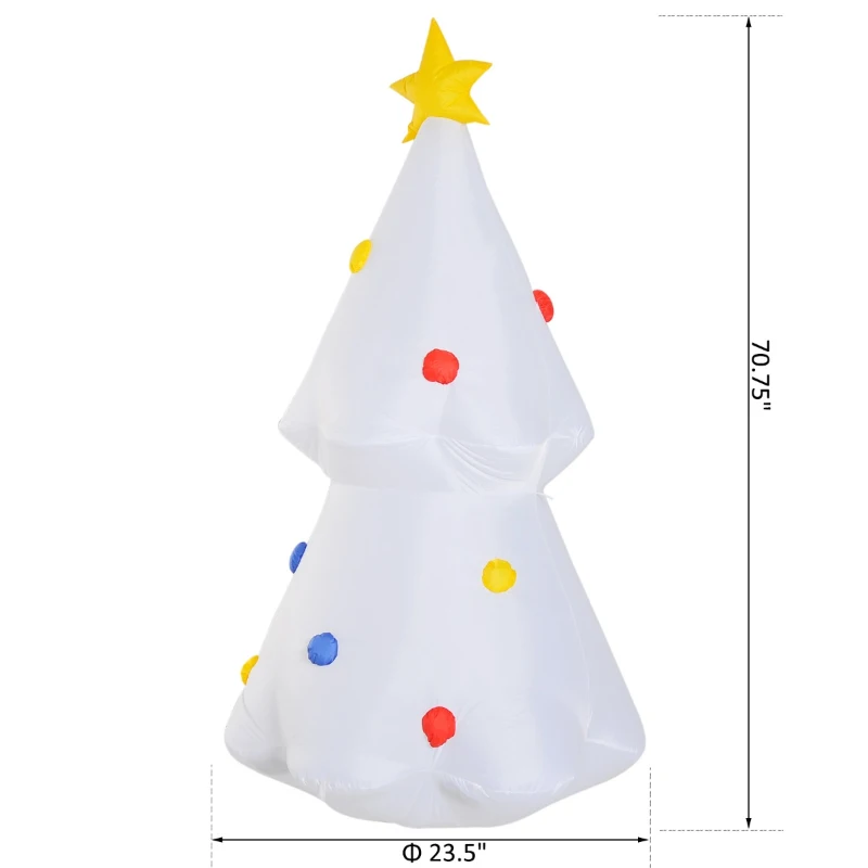 HomCom 6' LED Light Up Outdoor Inflatable Yard Decoration Glowing Christmas Tree