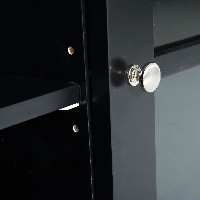 HomCom 56” Modern Country Media Storage Entertainment Center TV Stand- Matte Black