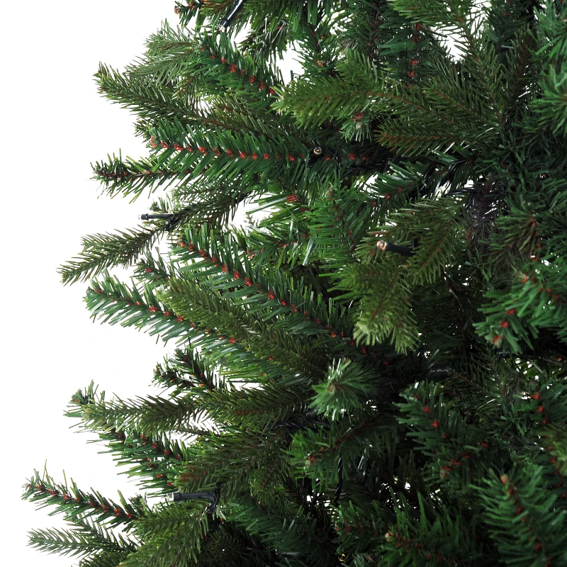 HomCom 6.9' PVC Needles Rotating Prelit Artificial Pine Christmas Tree - Green