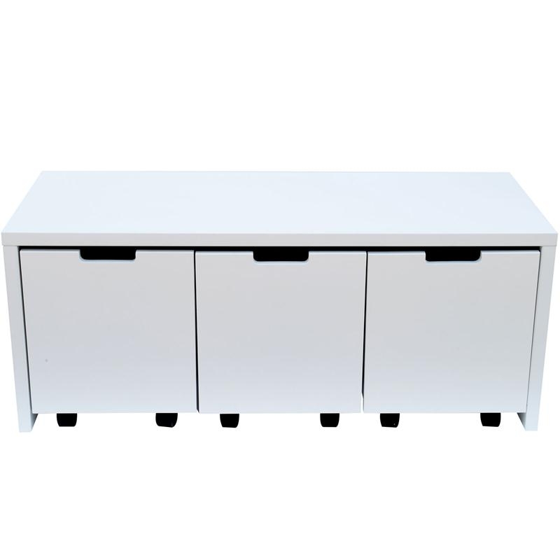 HomCom Modern Home Office 3-Drawer Wheeled File Cabinet Organizer - White