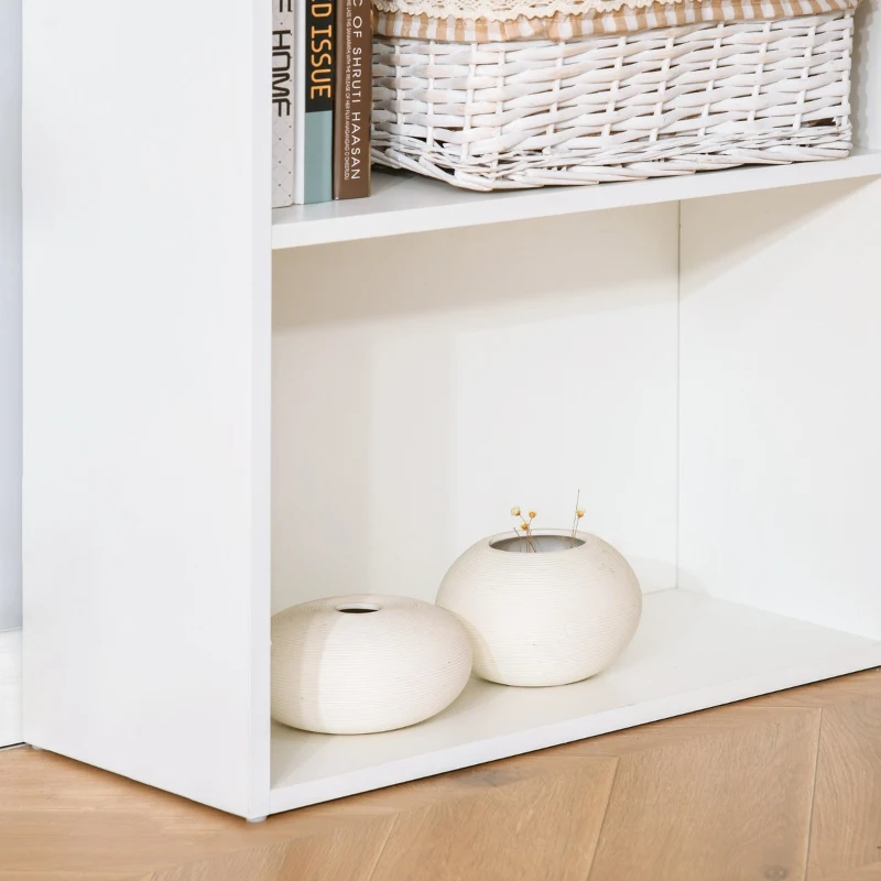 HOMCOM 47" Modern Office Compact Computer Crafting Hobby Desk Bookcase - White