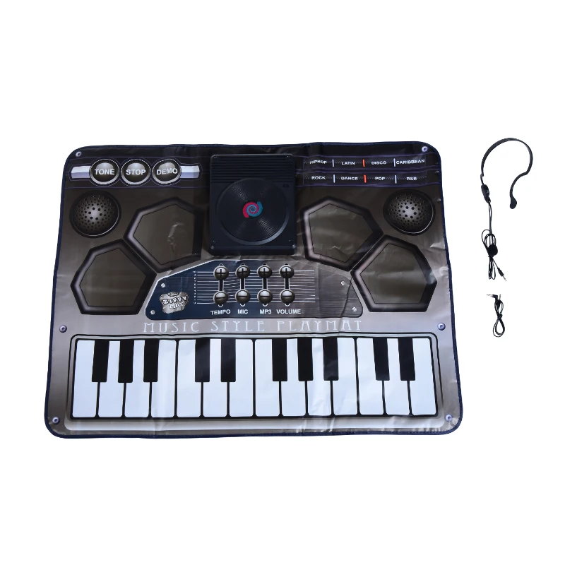 Qaba Kids Karaoke Music Play Mat with Electronic Keyboard and Drums