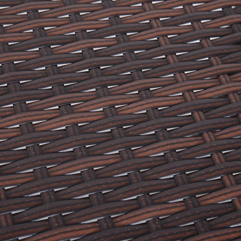 Outsunny 3 Piece Rattan Wicker Outdoor Compact Nesting Table Patio Dining Set