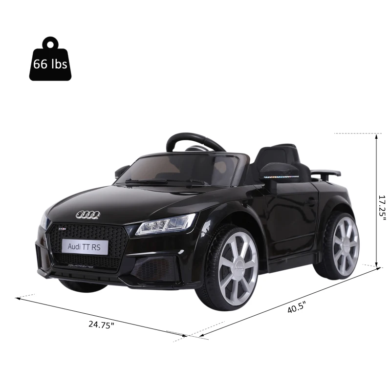Aosom 6V Audi TT RS Kids Outdoor Electric Sports Car Luxury Ride On Vehicle Toy One Seat with Remote Control - Black