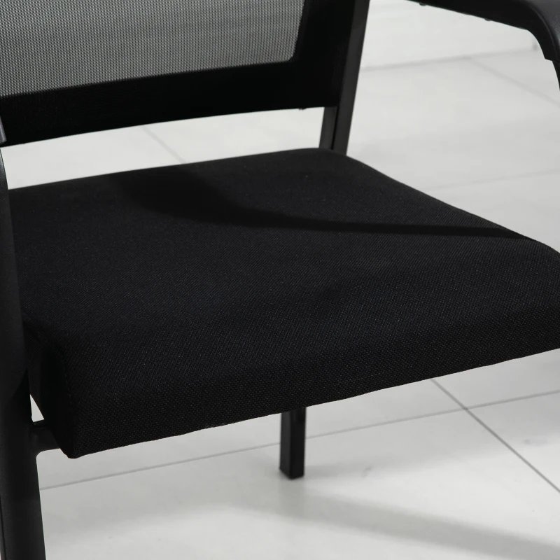 Vinsetto Set of 2 Stackable Waiting Room Chairs Ergonomic Curved Mesh Backrest Leisure Chair with Armrest