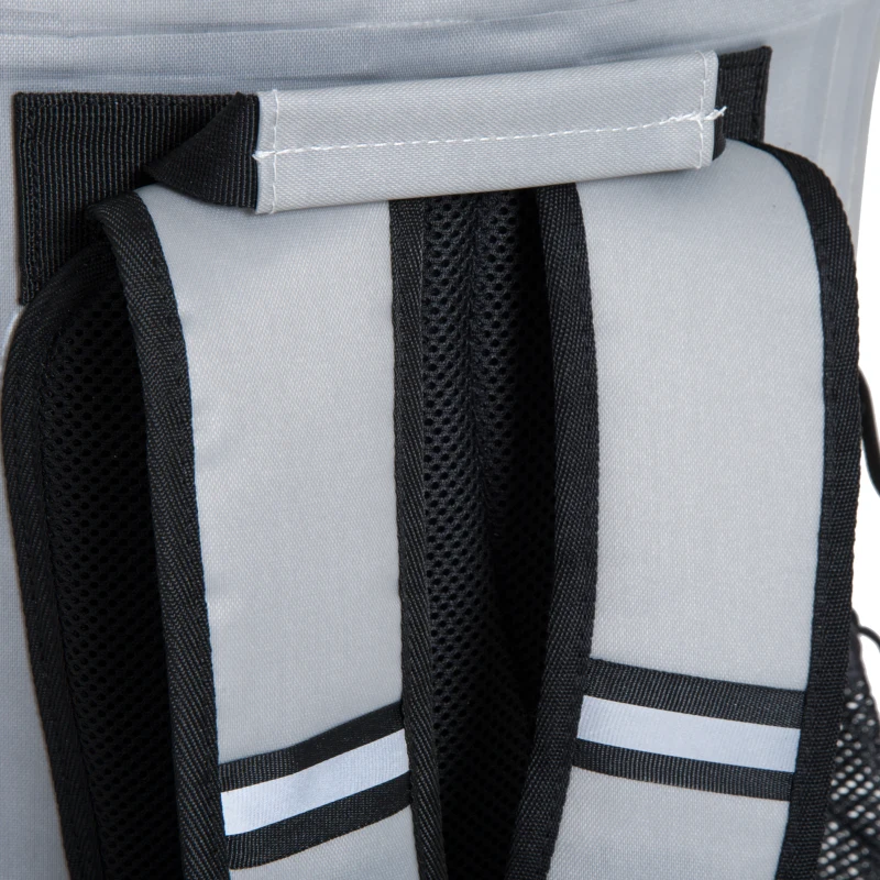 Outsunny 25 Quart Capacity Soft Sided Waterproof Insulated Backpack Cooler Bag - Grey