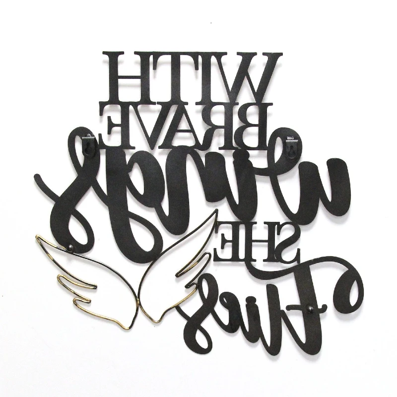 Stratton "With Brave Wings She Flies" Metal Word Art