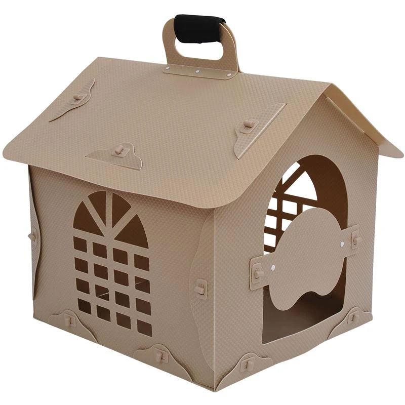 Pawhut Portable Folding Dog House - Tan