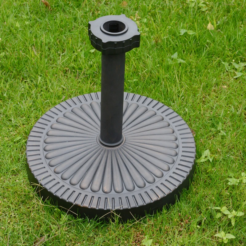 Outsunny 17.5" Decorative Round 42 lb Cement Weighted Sun Shade Poolside Patio Umbrella Stand