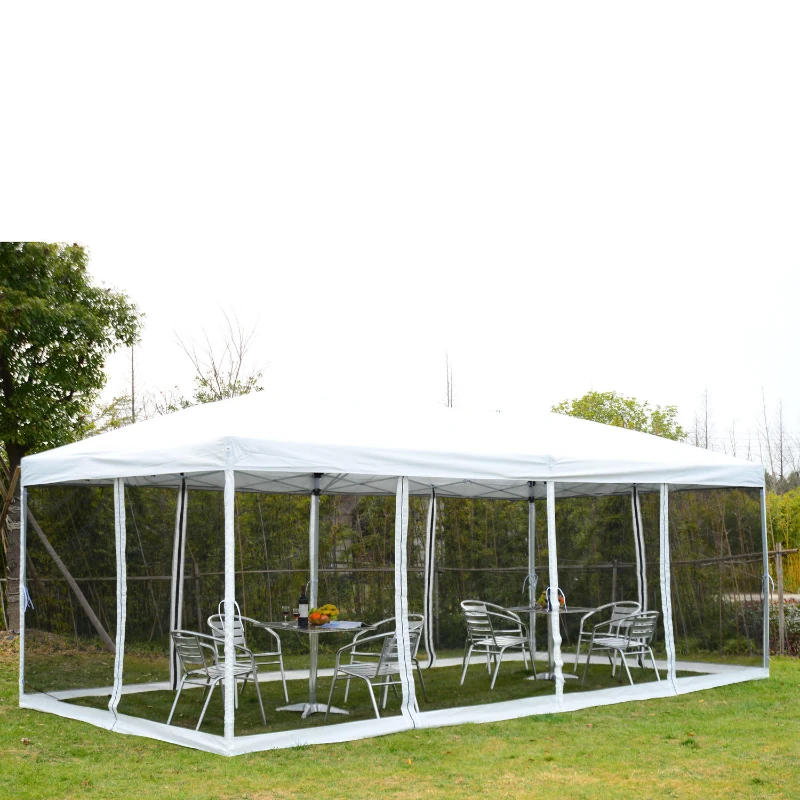 Outsunny 10' x 20' Pop Up Canopy Tent with Netting, Heavy Duty Large Party Tent, Instant Sun Shelter, with Carry Bag, for Backyard Garden Patio, Cream White