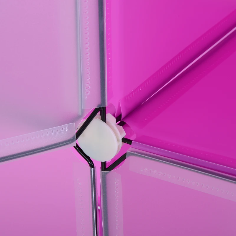 HomCom Customizable 12-Cube Plastic Storage Organizer - Pink