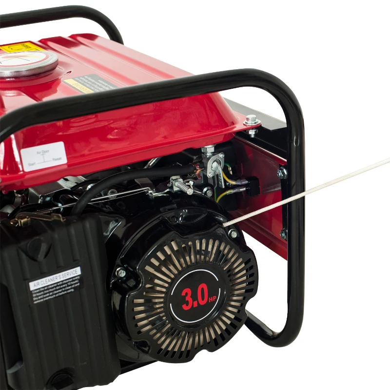 HomCom 3HP 1000 Watt 4-Stroke Gas Powered Portable Generator - Red
