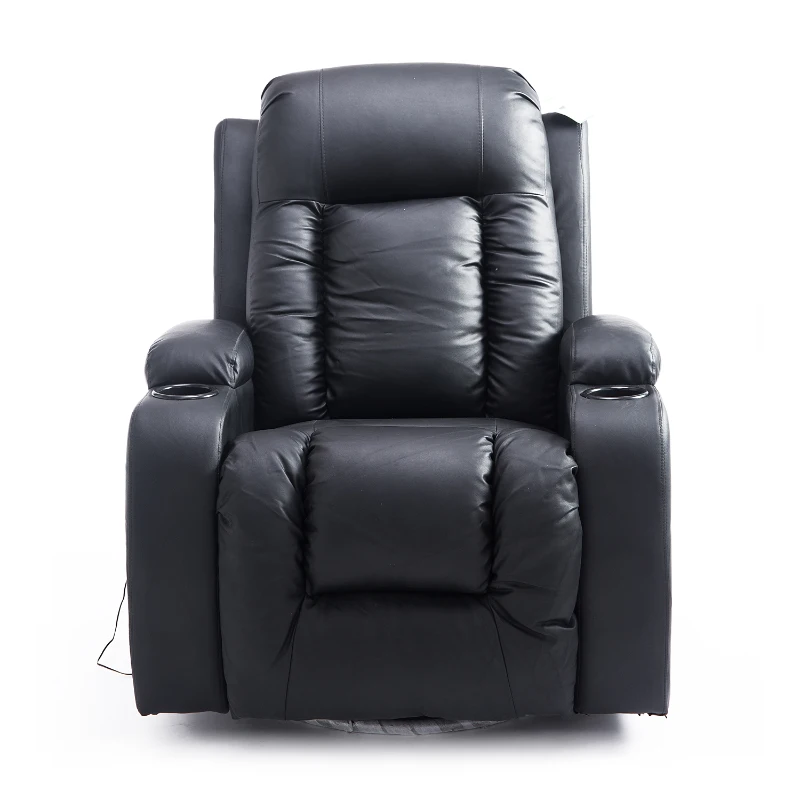 HOMCOM PU Leather Heated Vibrating Massage Recliner Chair with Remote