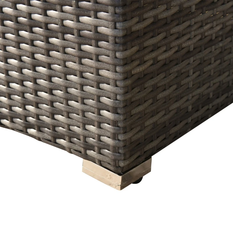 Outsunny 7 Piece Modern Rattan Wicker Garden Outdoor Furniture Modular Sectional Patio Set - Grey