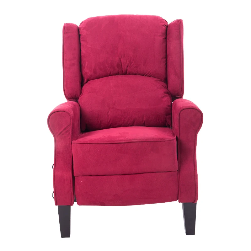 HomCom Artificial Suede Heated Back Massage Recliner Chair - Red