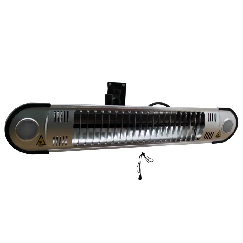 Outsunny 1500 Watt Indoor Outdoor Remote Control Wall Mount Electric Patio Heater - Silver