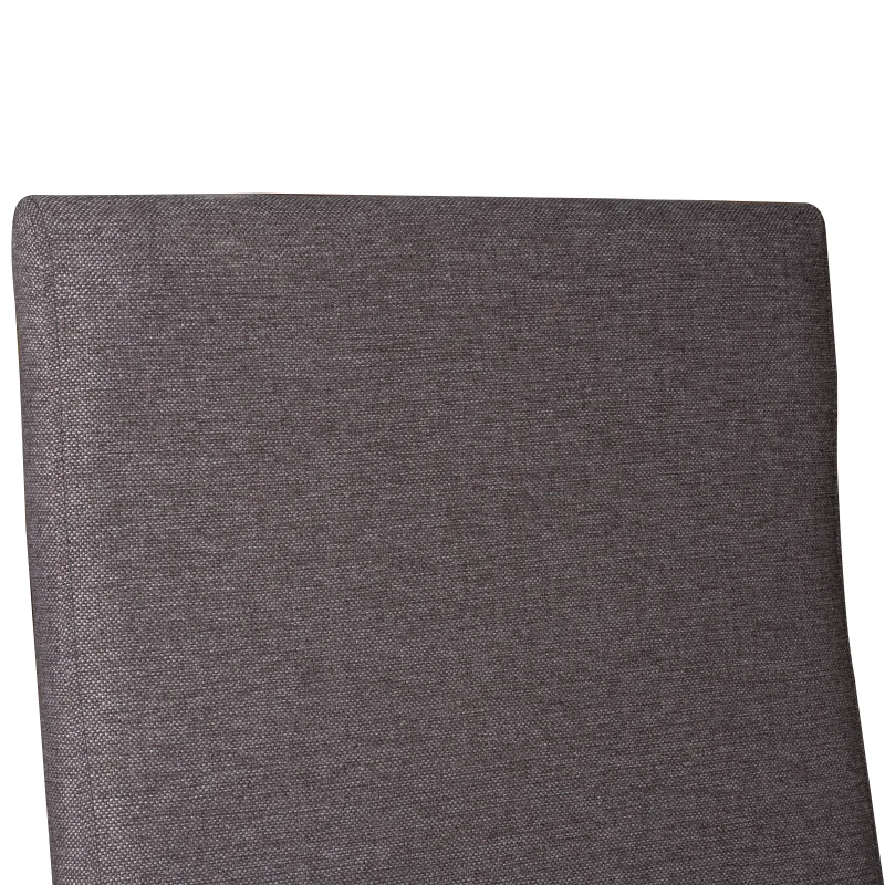 HomCom Modern Wood Rocking Chair Indoor Porch Furniture for Living Room - White / Gray with Cushion