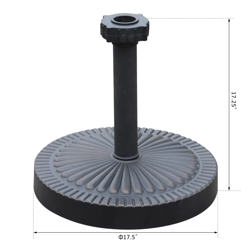 Outsunny 17.5" Decorative Round 42 lb Cement Weighted Sun Shade Poolside Patio Umbrella Stand