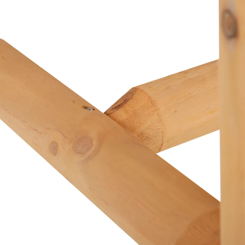 Outsunny Rustic Cabin Style Wooden Round Outdoor Patio End Table