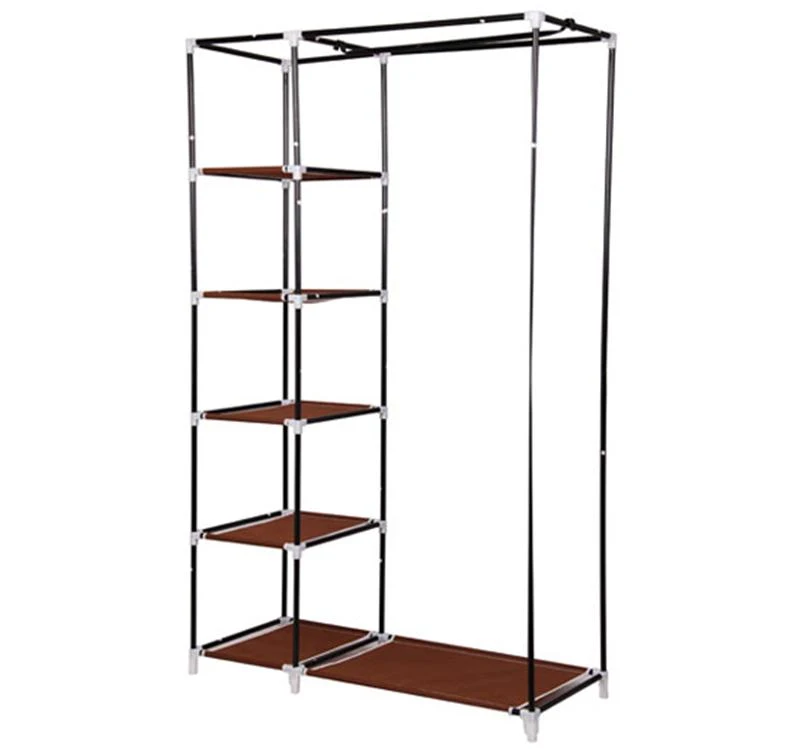 HomCom 42" Portable Home Clothes Closet Organizer w/ Shelves - Coffee