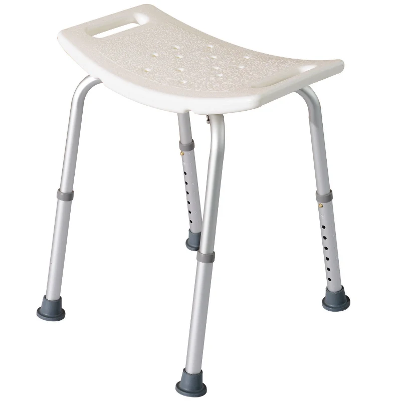 HomCom Rectangular Height Adjustable Mobility Medical Grade Stabilized Shower Seat Bath Stool