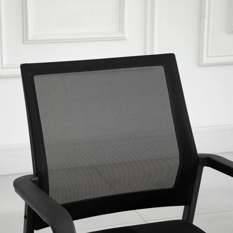 Vinsetto Set of 2 Stackable Waiting Room Chairs Ergonomic Curved Mesh Backrest Leisure Chair with Armrest