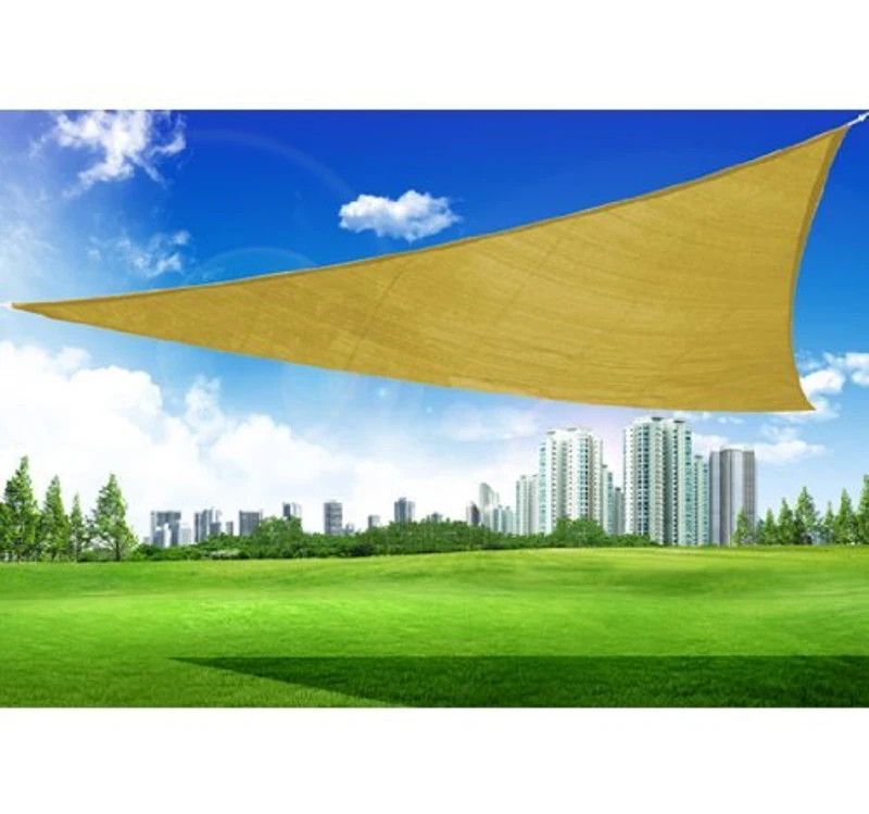 Outsunny 10' Triangle  Outdoor Patio Portable Shade Canopy Sun Sail  - Sand