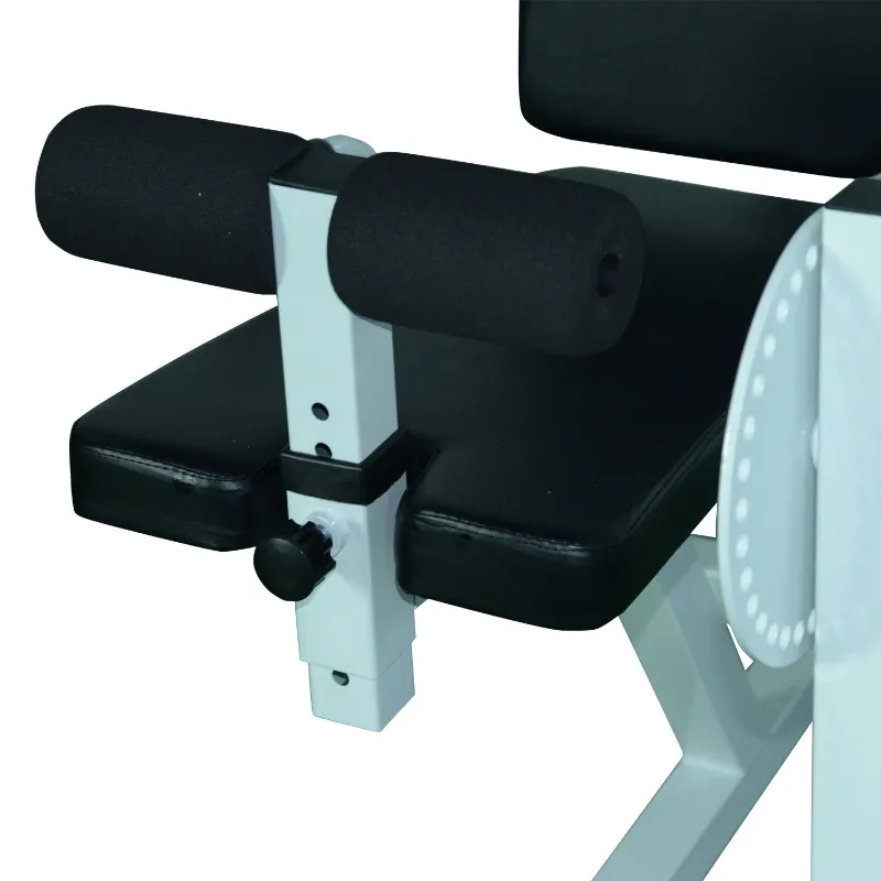 Soozier Adjustable Lower Body Leg Curl Fitness Machine - White / Black