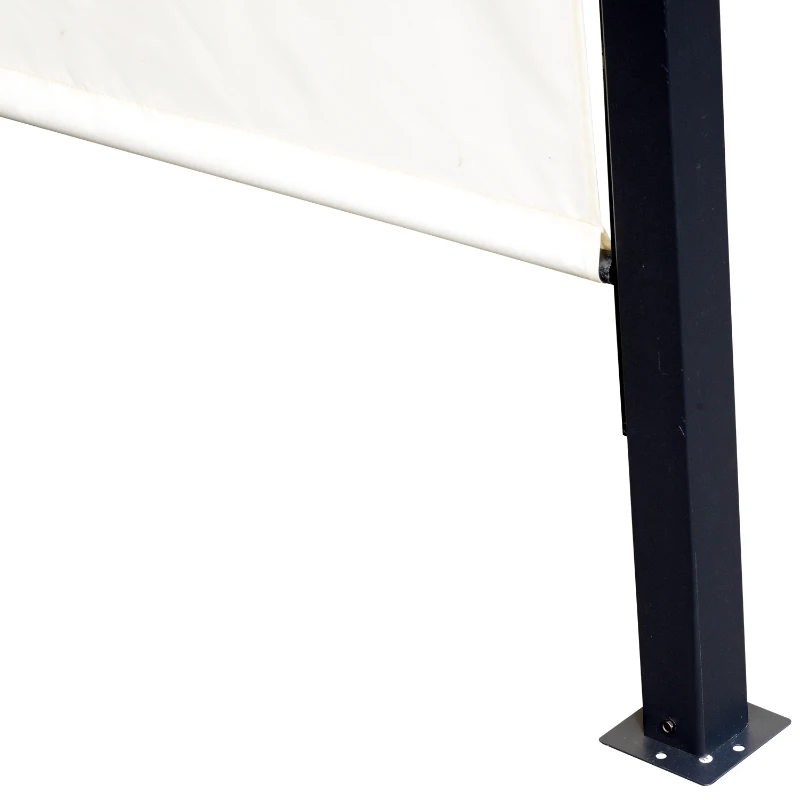 Outsunny 10’ x 12’ Steel Fabric Retractable Pergola Canopy Shade Kit - Cream White